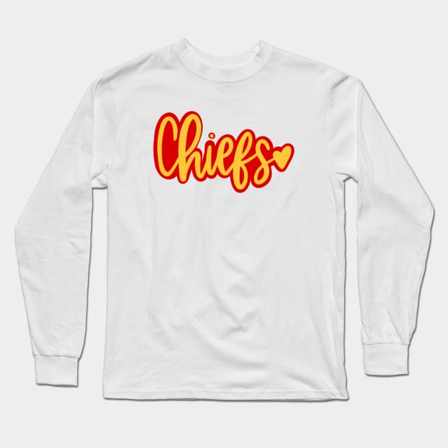 Chiefs Love Long Sleeve T-Shirt by Pink Anchor Digital